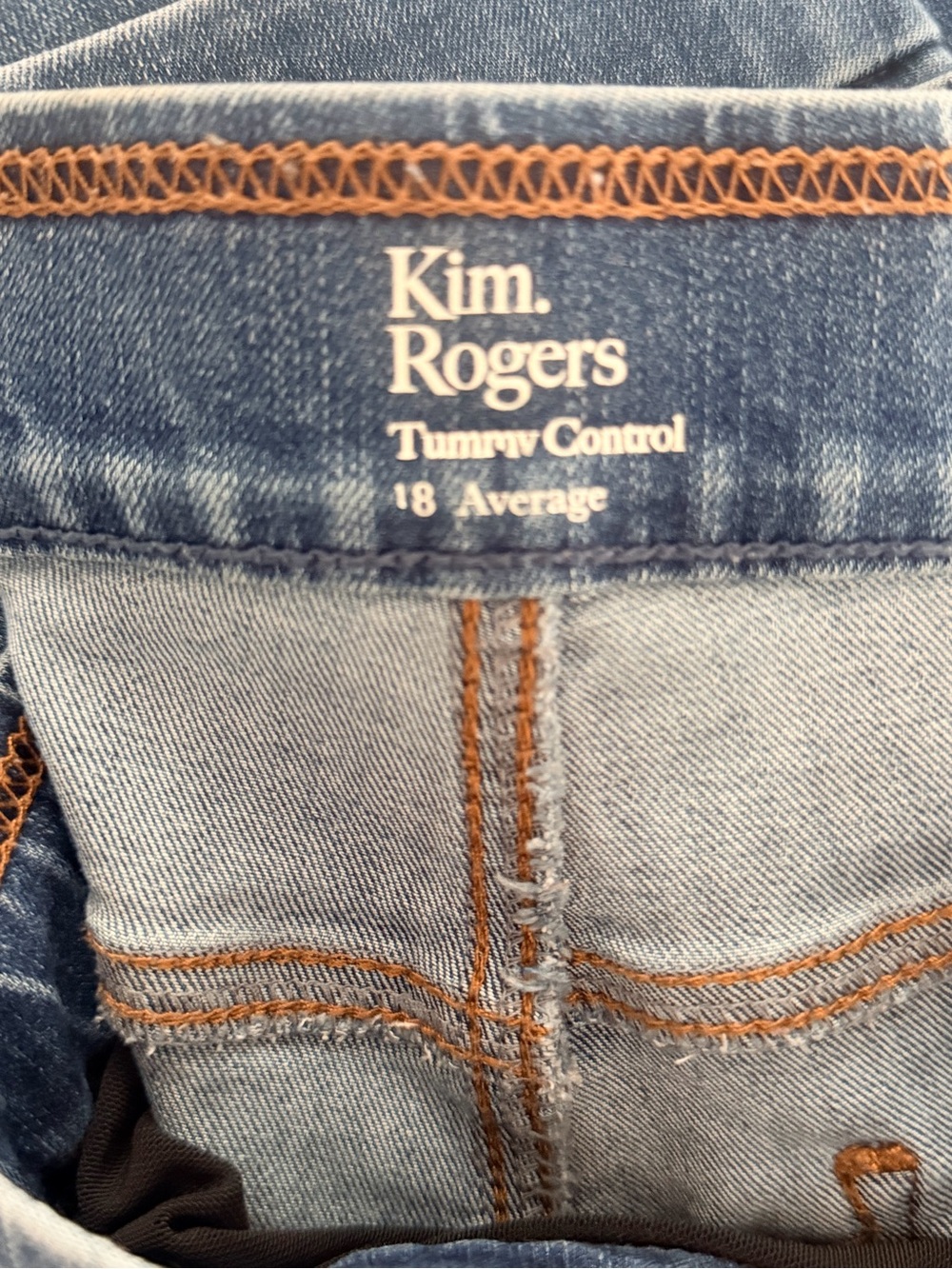 Kim Rogers Light Blue Denim Jeans with Orange Stitching